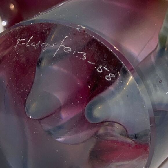 Paul Kedelv Flygfors Crystal Vase Swedish Vintage Art Glass Collector Signed - Picture 3 of 14